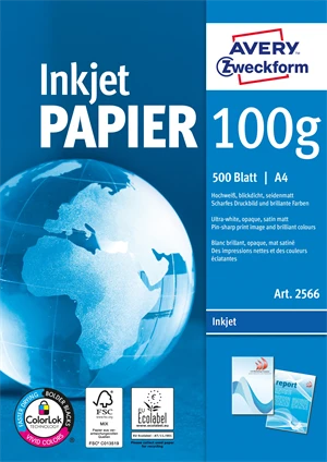 A4 Avery inkjet papier 100 g/m² - balenie 500 listov